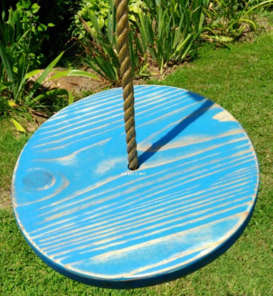 Blue Distressed Disc Swing