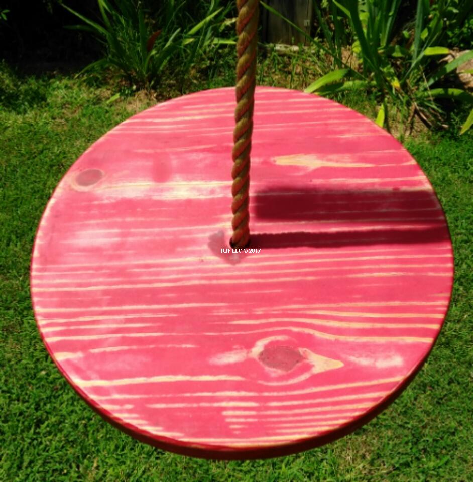 Red Distressed Disc Swing