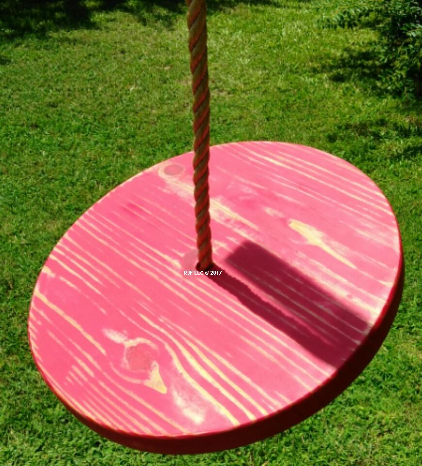 Red Distressed Disc Swing