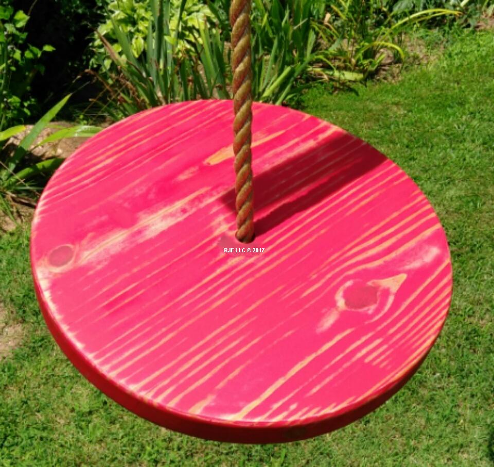 Red Distressed Disc Swing