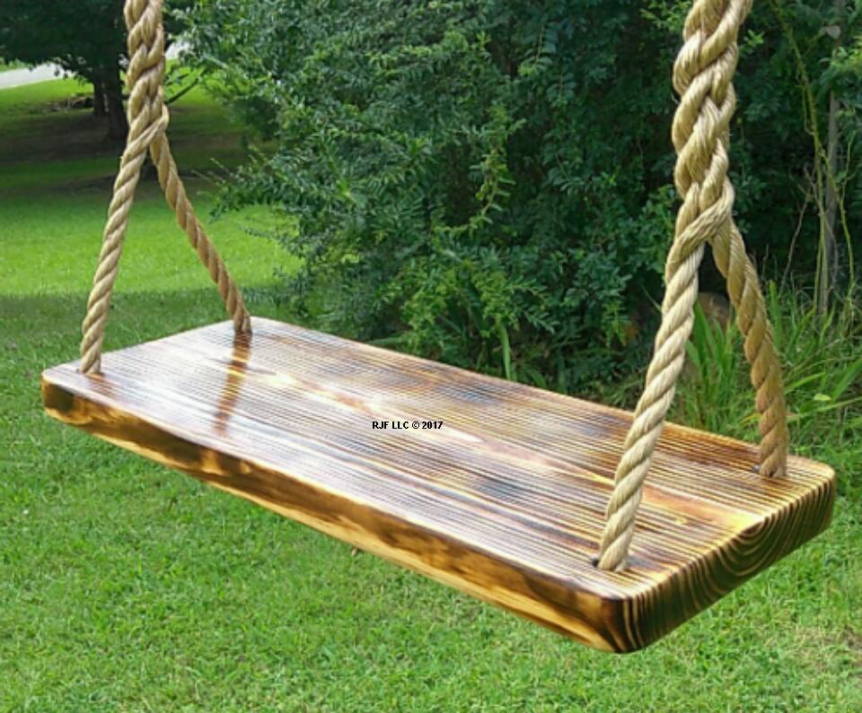 Charred 4 Hole Wood Tree Swing