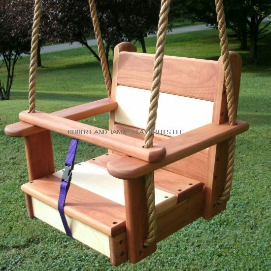 Premium Kids Cherry Maple Seat Swing